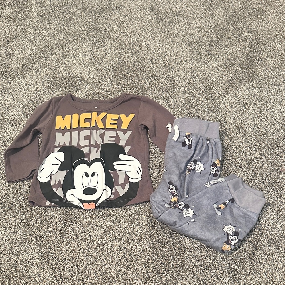 Disney Mickey Mouse Kids Matching Set in Gray and Yellow